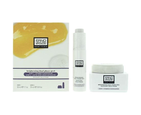 Set Erno Laszlo: Step 1, Polylactic Acid, Exfoliating Cream, 25 ml + Step 2, Lactic Acid, Gently Polishes Away Dullness, Serum, For Face, 25 ml Dāvanu komplekti