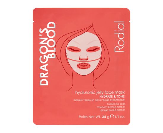 Rodial, Dragon's Blood, Hydrogel, Hydrating, Sheet Mask, For Face, 34 g Уход за лицом