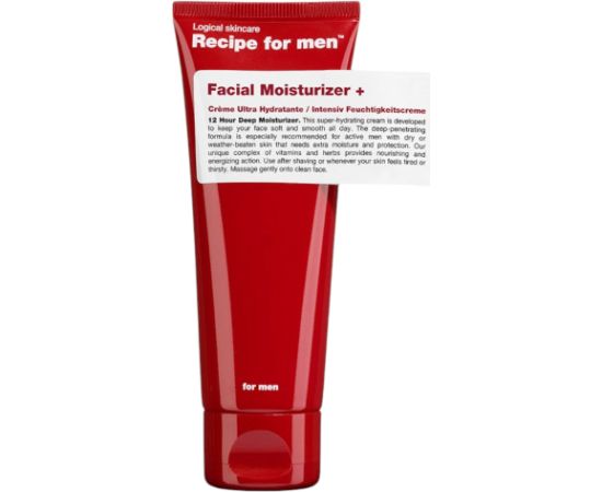 Recipe For Men, Facial Moisturizer +, Hydrating, Cream, For Face, 75 ml Ķermeņa kosmētika