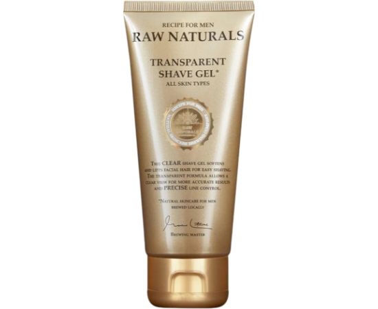 Raw Naturals, Transparent, 100% vegan, Hydrating & Softening, Shaving Gel, 100 ml Bārdas kopšana