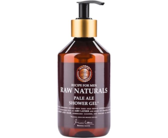 Raw Naturals, Pale Ale, 100% vegan, Refreshing and masculine, Cleansing, Shower Gel, Body and Hair, All Skin Types, 300 ml Dušas želejas ķermenim