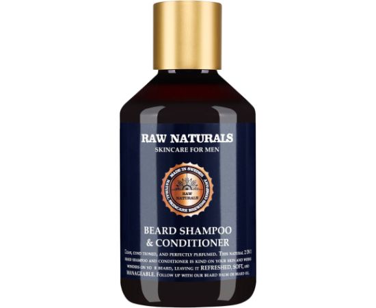 Raw Naturals, Beard Shampoo & Conditioner, 100% vegan, Beard Shampoo, Softness, 250 ml Bārdas kopšana