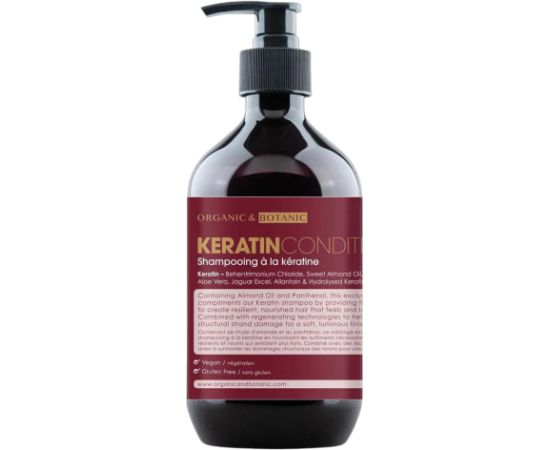 Organic & Botanic, Keratin, Hair Treatment Conditioner, Cleansing and Conditioning, All Hair Types, 500 ml Matu kopšana