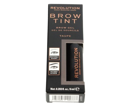 Makeup Revolution, Brow Tint, Eyebrow Gel, Taupe, 6 ml Dekoratīvā kosmētika