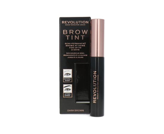Makeup Revolution, Brow Tint, Eyebrow Gel, Dark Brown, 6 ml Dekoratīvā kosmētika
