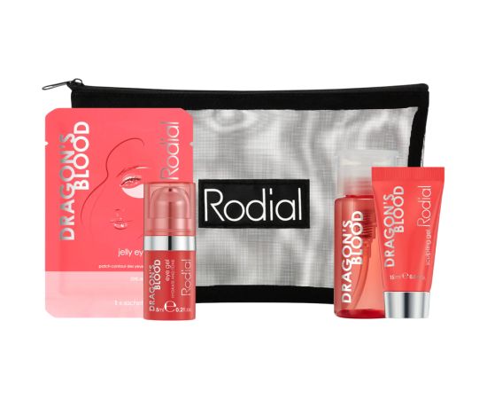 Little Luxuries Kit Set Rodial: Dragon's Blood, Purifying, Micellar Water, For All Skin Types, 100 ml + Dragon's Blood, Refreshes & Hydrates, Eye Gel, 15 ml + Dragon's Blood, Sculpting, Gel, For Face, 15 ml + Dragon's Blood, Hydrating, Eye Patch, 3 g Dāvanu komplekti