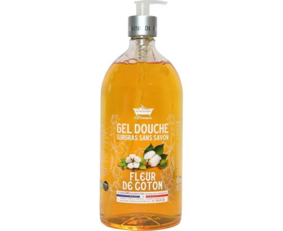 Les Petites Bains de Provence, Fleur de Coton, Shower Gel, For Sensitive Skin, 1000 ml Dušas želejas ķermenim