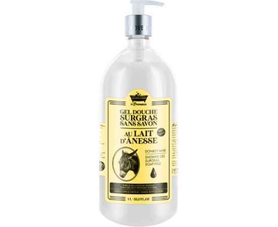 Les Petites Bains de Provence, Donkey Milk, Shower Gel, For Body, Face & Hair, For Sensitive Skin, 1000 ml Dušas želejas ķermenim