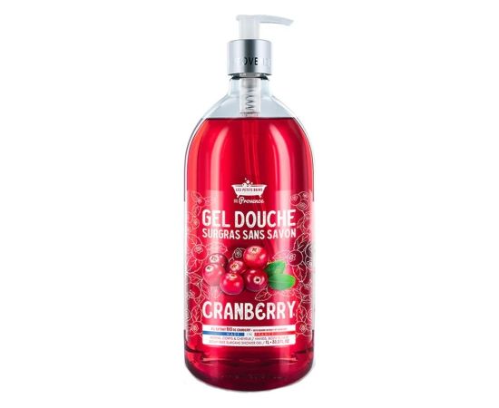Les Petites Bains de Provence, Cranberry, Shower Gel, For Sensitive Skin, 1000 ml Dušas želejas ķermenim
