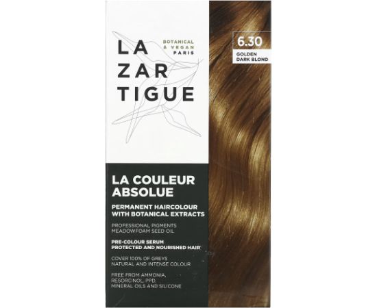 Lazartigue, La Couleur Absolue, Permanent Hair Dye, 6.30 Golden Dark Blond, 143 ml Matu kopšana