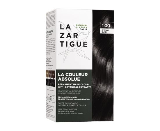 Lazartigue, La Couleur Absolue, Permanent Hair Dye, 1.00 Intense Black, 143 ml Matu kopšana