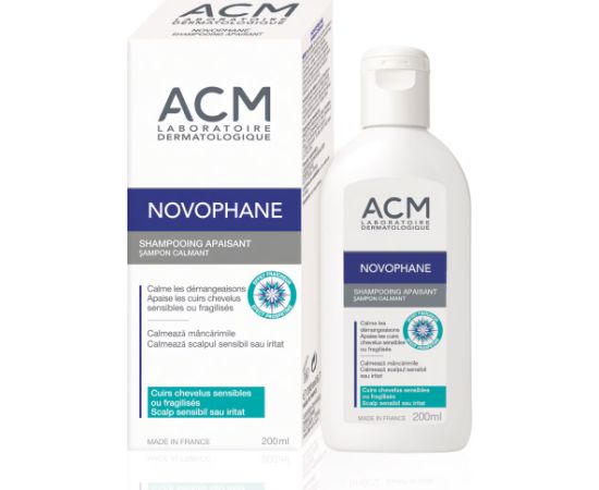 Laboratoire ACM, Novophane, Panthenol, Hair Treatment Shampoo, Calming, For Sensitive Scalps, 200 ml Šampūni