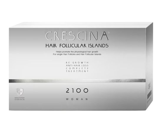 Labo, Crescina Follicular Islands 2100, For Growth Stimulation, Ampoules Treatment Serum, For Scalp, For Women, 10 +10 pcs Ķermeņa kosmētika