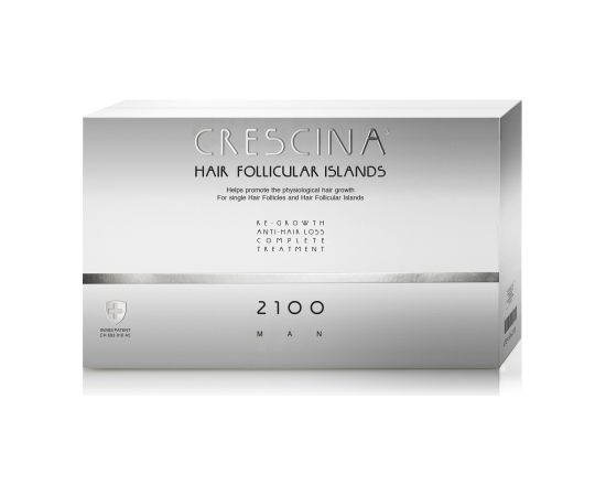 Labo, Crescina Follicular Islands 2100, For Growth Stimulation, Ampoules Treatment Serum, For Scalp, For Men, 20 pcs Ķermeņa kosmētika