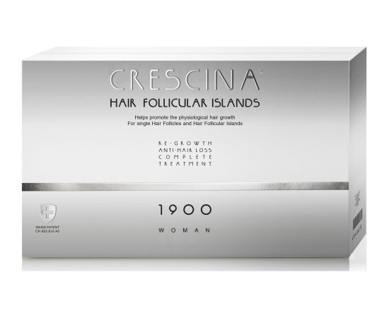 Labo, Crescina Follicular Islands 1900, For Growth Stimulation, Ampoules Treatment Serum, For Scalp, For Women, 10 +10 pcs Ķermeņa kosmētika