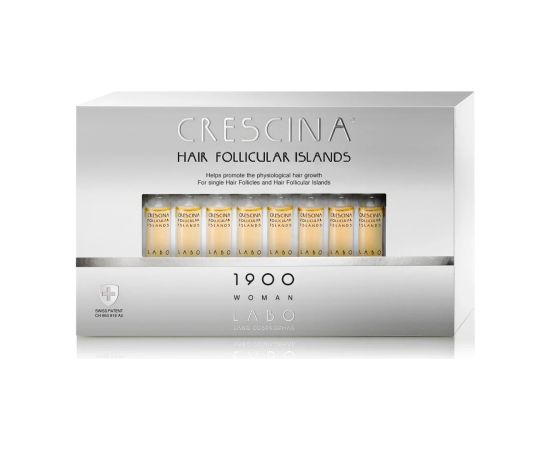Labo, Crescina Follicular Islands 1900, For Growth Stimulation, Ampoules Treatment Serum, For Scalp, For Women, 20 pcs Ķermeņa kosmētika