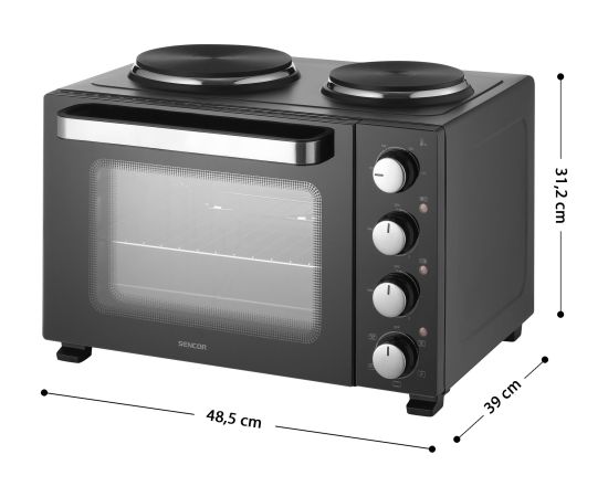 Mini oven Sencor with 2 hot plates Электропечи и плитки