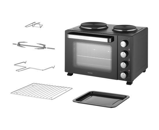 Mini oven Sencor with 2 hot plates Электропечи и плитки