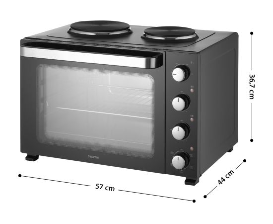 Mini oven Sencor with 2 hot plates Электропечи и плитки