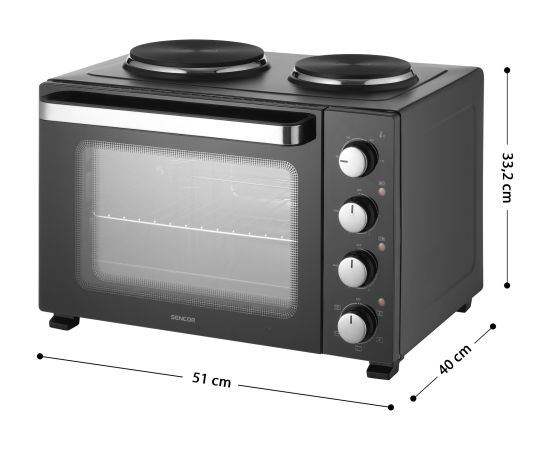 Mini oven Sencor with 2 hot plates Электропечи и плитки