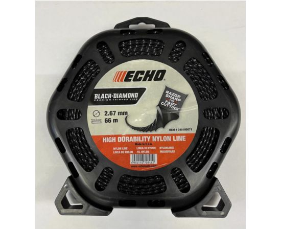 Trimmera aukla BLACK DIAMOND 2,67mm x 66,1m, Echo Piederumi dārza tehnikai