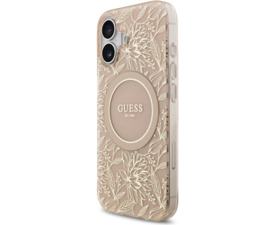 Guess IML Flowers Allover Strap MagSafe Case Aizsargapvalks priekš Apple iPhone 17 Neoriģinālie Maciņi