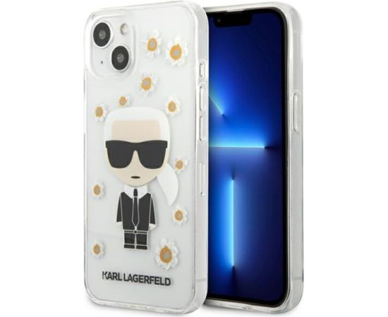 Karl Lagerfeld Ikonik Flower Case for iPhone 13 mini Transparent Neoriģinālie Maciņi