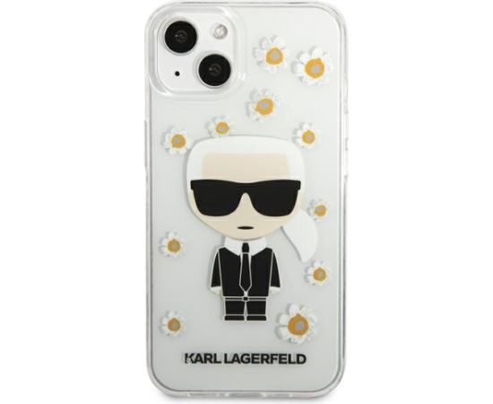 Karl Lagerfeld Ikonik Flower Case for iPhone 13 mini Transparent Neoriģinālie Maciņi