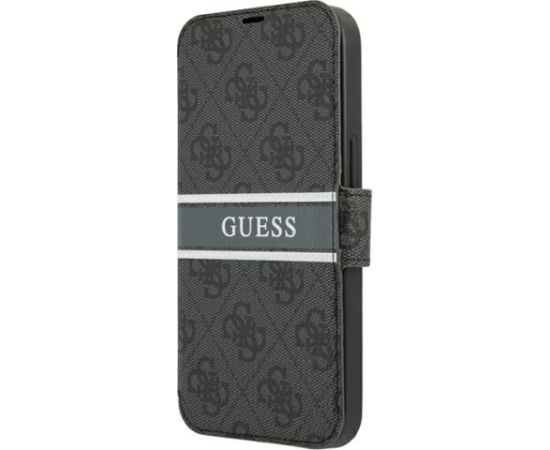 Guess GUBKP13S4GDGR iPhone 13 mini 5,4" szary|grey book 4G Stripe Neoriģinālie Maciņi