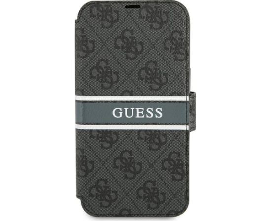 Guess GUBKP13S4GDGR iPhone 13 mini 5,4" szary|grey book 4G Stripe Neoriģinālie Maciņi