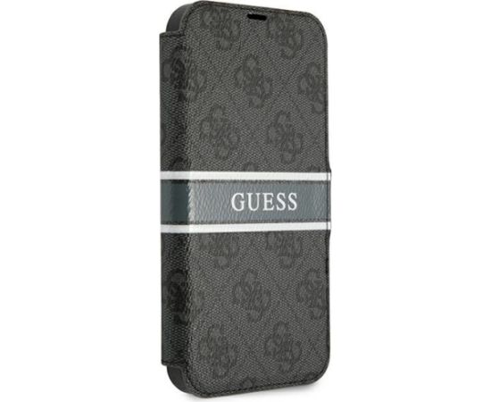 Guess GUBKP13S4GDGR iPhone 13 mini 5,4" szary|grey book 4G Stripe Neoriģinālie Maciņi