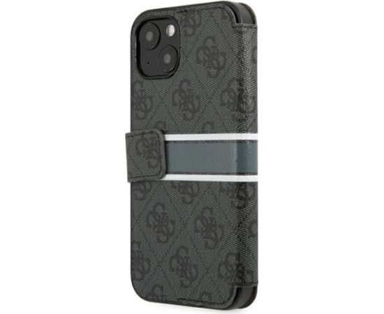 Guess GUBKP13S4GDGR iPhone 13 mini 5,4" szary|grey book 4G Stripe Neoriģinālie Maciņi