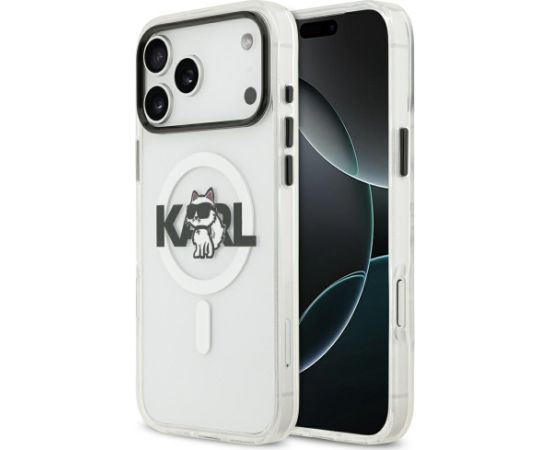 Etui Karl Lagerfeld IML Choupette Sketch  Logo MagSafe do iPhone 17 Pro Max przezroczysty Neoriģinālie Maciņi