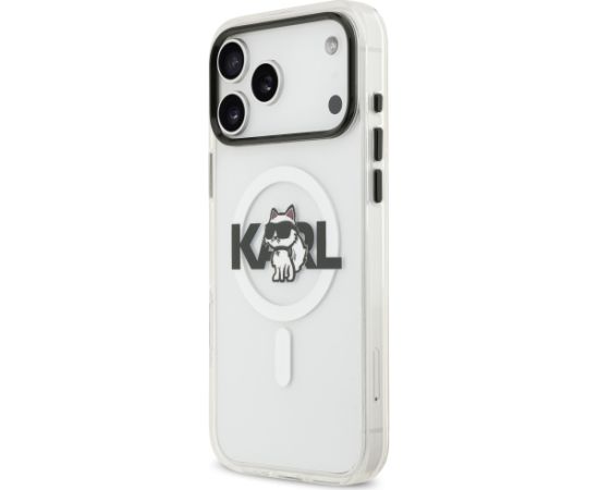 Etui Karl Lagerfeld IML Choupette Sketch  Logo MagSafe do iPhone 17 Pro Max przezroczysty Neoriģinālie Maciņi