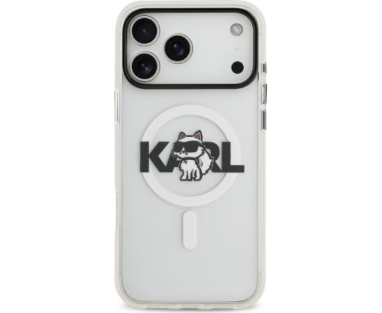 Etui Karl Lagerfeld IML Choupette Sketch  Logo MagSafe do iPhone 17 Pro Max przezroczysty Neoriģinālie Maciņi