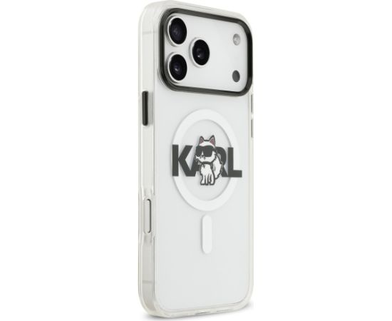 Etui Karl Lagerfeld IML Choupette Sketch  Logo MagSafe do iPhone 17 Pro Max przezroczysty Neoriģinālie Maciņi