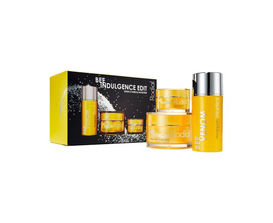 Bee Indulgente Edit Set Rodial: Bee Venom, Moisturizing, Cream, For Face, 50 ml + Bee Venom, Brightening, Eye Cream, 25 ml + Bee Venom, Eliminates Impurities, Cleansing Balm, For Face, 100 ml Dāvanu komplekti