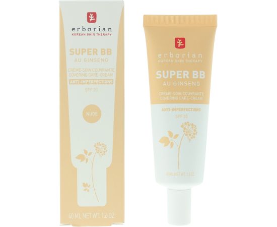 Erborian, Super BB, Ginseng, High Coverage, BB Cream, Nude, SPF 20, 40 ml Уход за лицом
