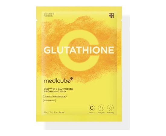 Medicube, Deep Vita C Glutathione Brightening Mask, Brightening and Radiance, Sheet Mask, For Face, 27 ml Уход за лицом