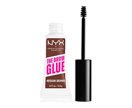 Nyx, The Brow Glue, Alcohol-Free, Extreme Hold, Eyebrow Gel, 03, Medium Brown, 5 g Dekoratīvā kosmētika