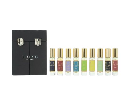 Set Floris Of London: A Rose For..., Eau De Parfum, Unisex, 10 ml + Honey Oud, Eau De Parfum, Unisex, 10 ml + Jermyn Street, Eau De Parfum, Unisex, 10 ml + Mulberry Fig, Eau De Parfum, Unisex, 10 ml + Neroli Voyage, Eau De Parfum, Unisex, 10 ml + Cefiro,  Dāvanu komplekti