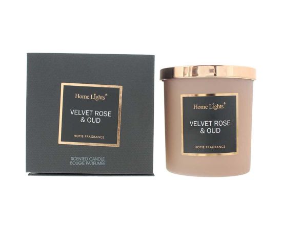 Home Lights, Velvet Rose & Oud, Scented Candle, 215 g Telpu aromāti