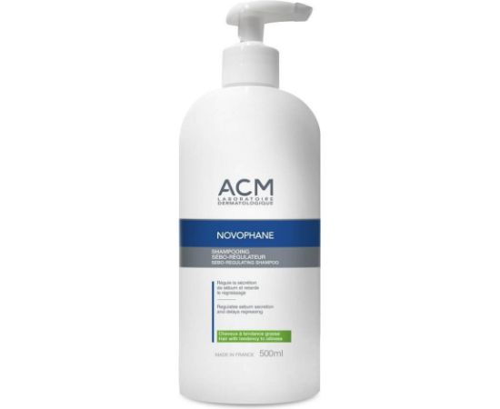 Laboratoire ACM, Novophane, Hair Treatment Shampoo, For Regulation Of Excessive Sebum, For Oily Hair, 500 ml Šampūni