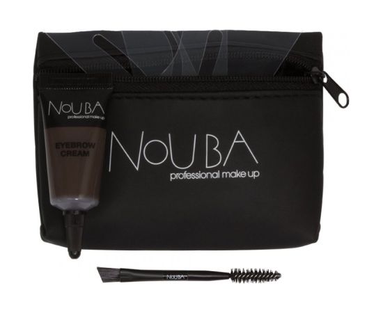 25 Set Nouba: Nouba, Eyebrow Brush + Nouba, Eyebrow Gel, 7 ml + Textile Makeup Bag, Black Dekoratīvā kosmētika