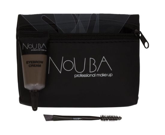 20 Set Nouba: Nouba, Eyebrow Brush + Nouba, Eyebrow Gel, 7 ml + Textile Makeup Bag, Black Dekoratīvā kosmētika
