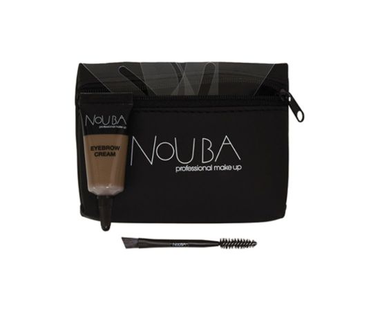 15 Set Nouba: Nouba, Eyebrow Brush + Nouba, Eyebrow Gel, 7 ml + Textile Makeup Bag, Black Dekoratīvā kosmētika