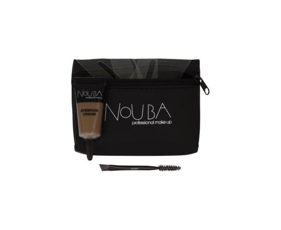 10 Set Nouba: Nouba, Eyebrow Brush + Nouba, Eyebrow Gel, 7 ml + Textile Makeup Bag, Black Dekoratīvā kosmētika