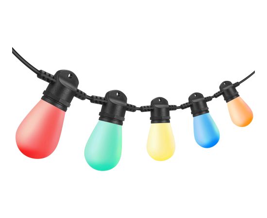 Artflow Dekoratīva lampu virtene, 5m gara, S14 E27x10gb, krāsaina Наружное освещение