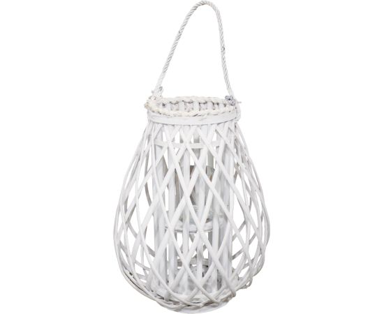 Besk Laterna vītola ar stikla glāzi 17/31x40cm, balta Наружное освещение