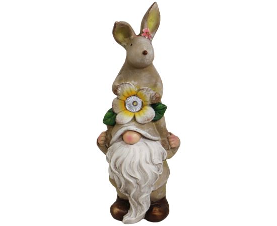 Besk Dārza dekors ar solāro gaismu Rūķis ar zaķi Наружное освещение